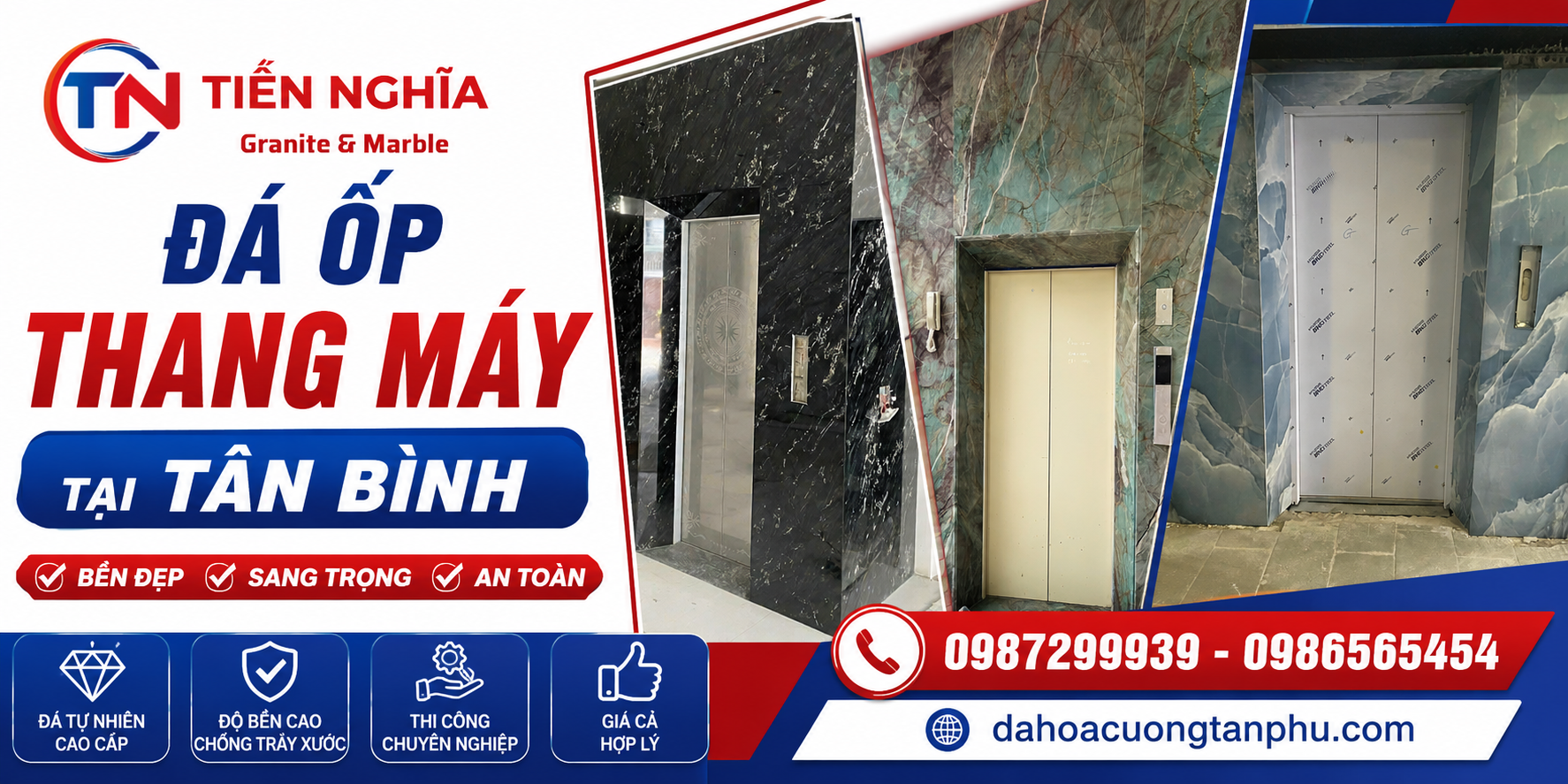 Đá ốp thang máy tại Tân Bình: Giải pháp nâng tầm không gian sống cùng Đá hoa cương Tiến Nghĩa